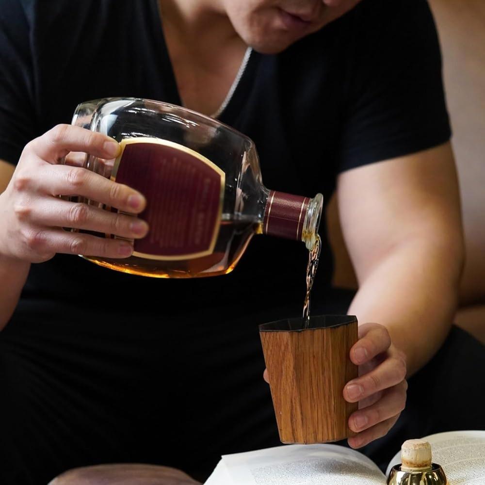 Wooden Charred Whiskey Cup Handmade Charred Drinking Vessel New Whiskey Grail Cup  for Bar
