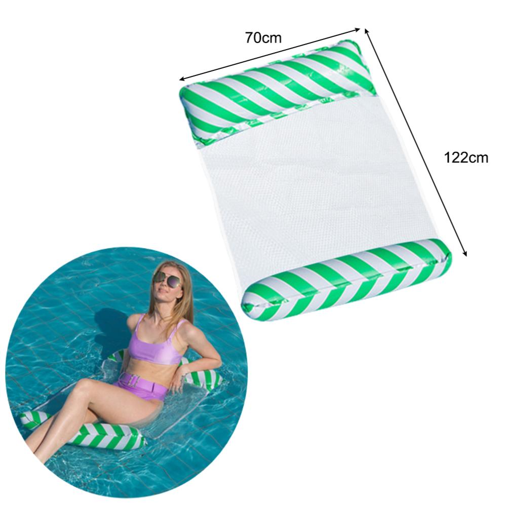 Inflatable Floating Bed Thicken PVC Inflatable Water Sleeping Bed Portable Floating Lounger Air Mattress for Swimming Pool Party