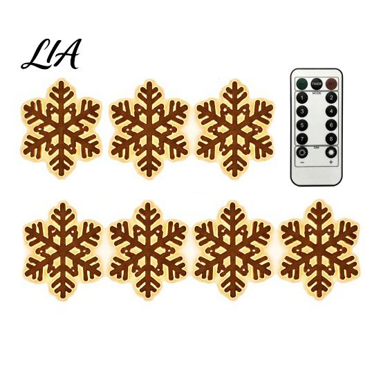 Christmas Atmosphere Ambient Light 7PCS Wooden Wall Lights, Warm LED Backlight Glowing Silhouette Decorative Elk Figures Pendants, Rustic Style