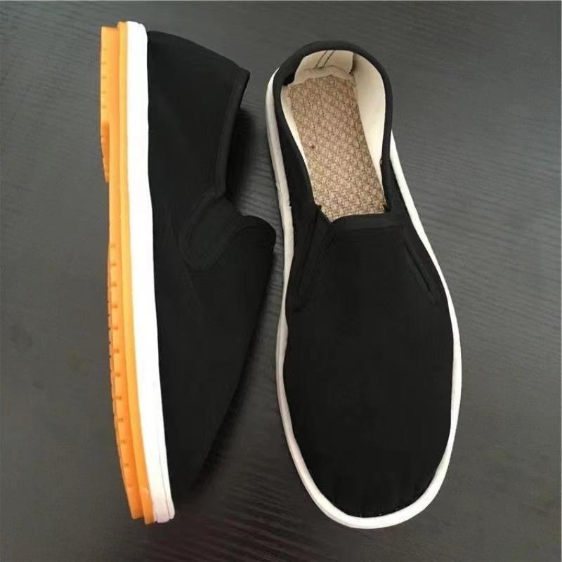 Pantofi din pânză lasagna negru pantofi din pânză talpă de cauciuc imitație cauciuc de anvelopă pantofi din pânză de bumbac pentru bărbați