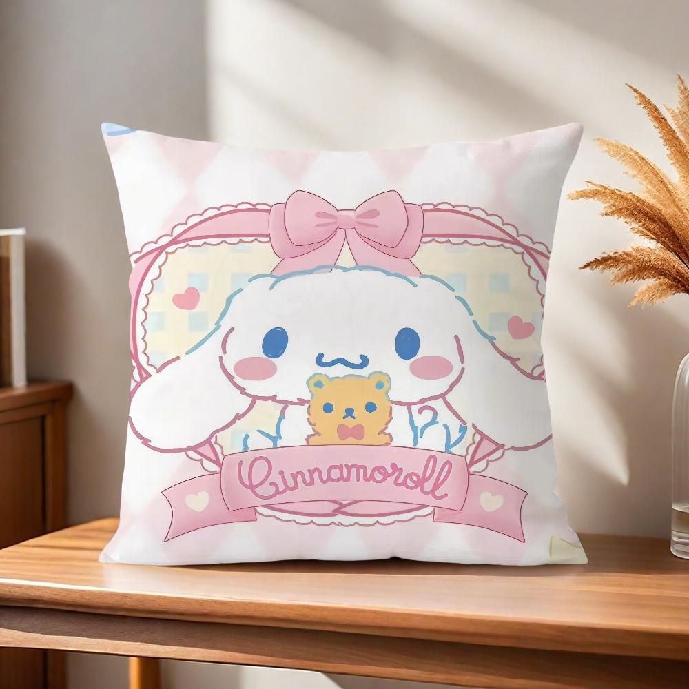 Soft Pillow Case Dog For Cute Sofa Living Room Home Office Decor C-Cinnamoroll Protective Kawaii Covers Without Pillow-Insert