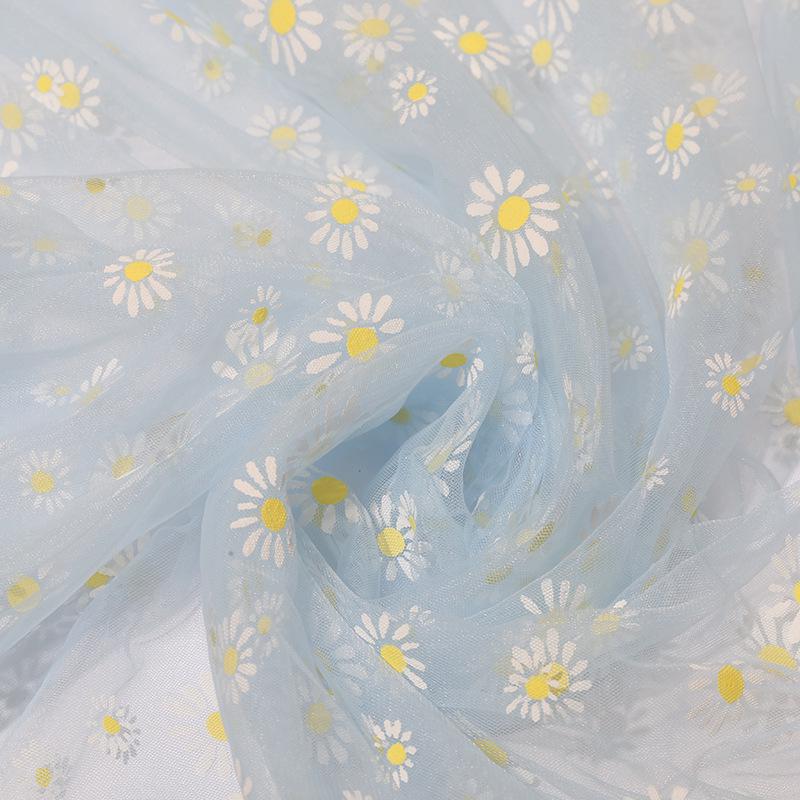 Daisy Floral Net Fabric Gauze: Stage Costume, Headwear & DIY Decor