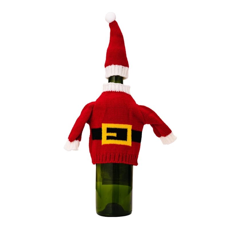 Holiday Wine Bottle Cover Festive Celebrations Woven Bags Party Dinner Decor 6XDE