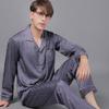 Men's Long Sleeve Silk Pajama Set - Spring & Autumn