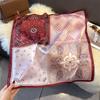 Silk Scarf New Fashion Silk Small Square Scarf Women's Flower Printing Mulberry Silk Silk Scarf Personalized Professional Decoration Scarf