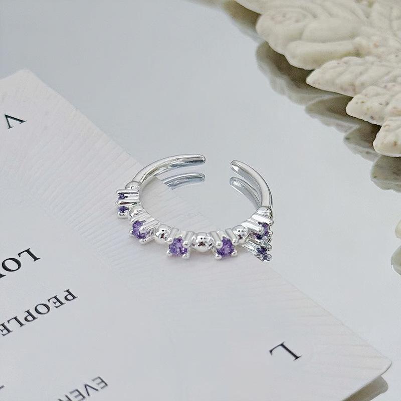 Niche High Sense Cold Light Luxury Simple Cross Water Drop Opening Ring Sweet Cool French Butterfly Ring Woman