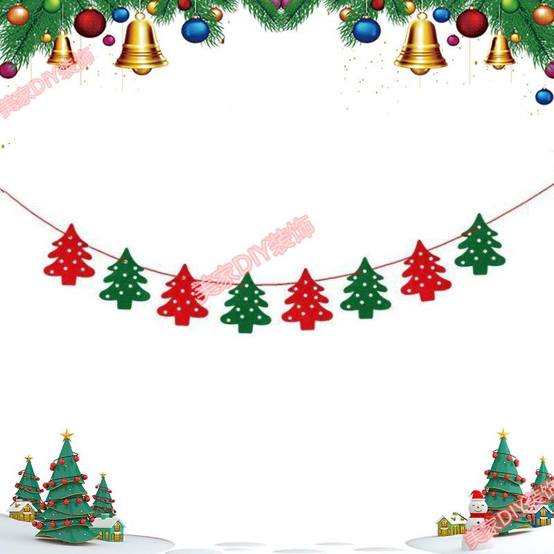 Christmas Theme Jewelry Store Decoration: Felt Garland & Tree Banner for Wall