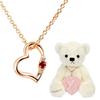 Sears Garnet and Diamond Heart Necklace with White Teddy Bear, 1491p-tdt-01-w1