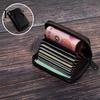 Travel Card Organizer Men Wallet Large Capacity Smooth Faux Leather Zipper Closure Organ Shape Multi Pockets Credit Holder Accordion