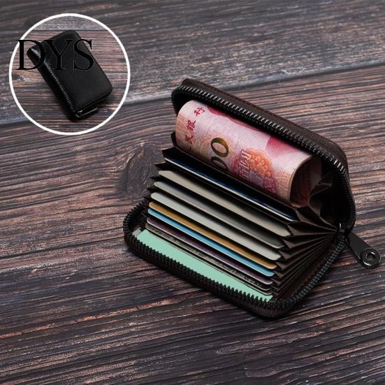 Travel Card Organizer Men Wallet Large Capacity Smooth Faux Leather Zipper Closure Organ Shape Multi Pockets Credit Holder Accordion