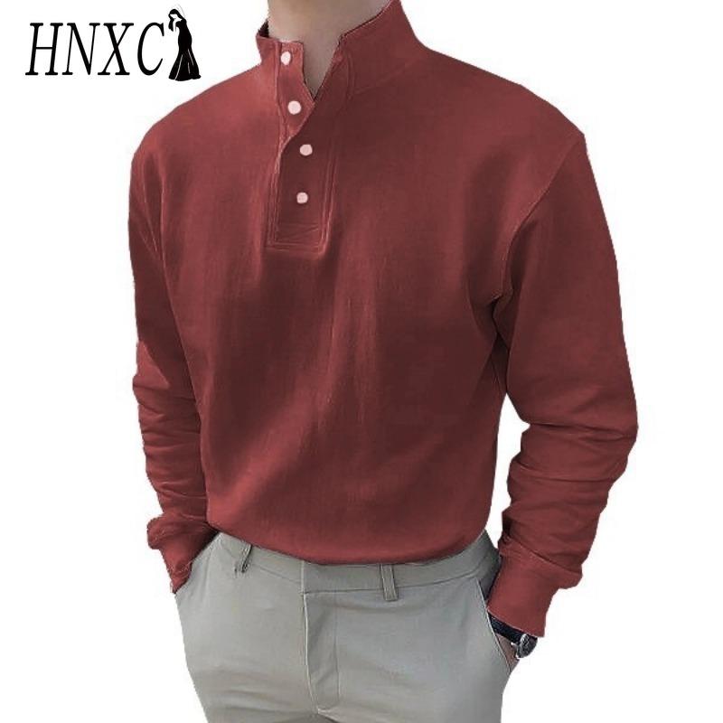 HNXC Cotton Long Sleeve T-shirt Men's Fashion Loose Shirt Printed Compassionate Shirt