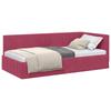 L Shaped Bed Frame with Headboard Burgundy 90 Cm X 190 Cm Velvet