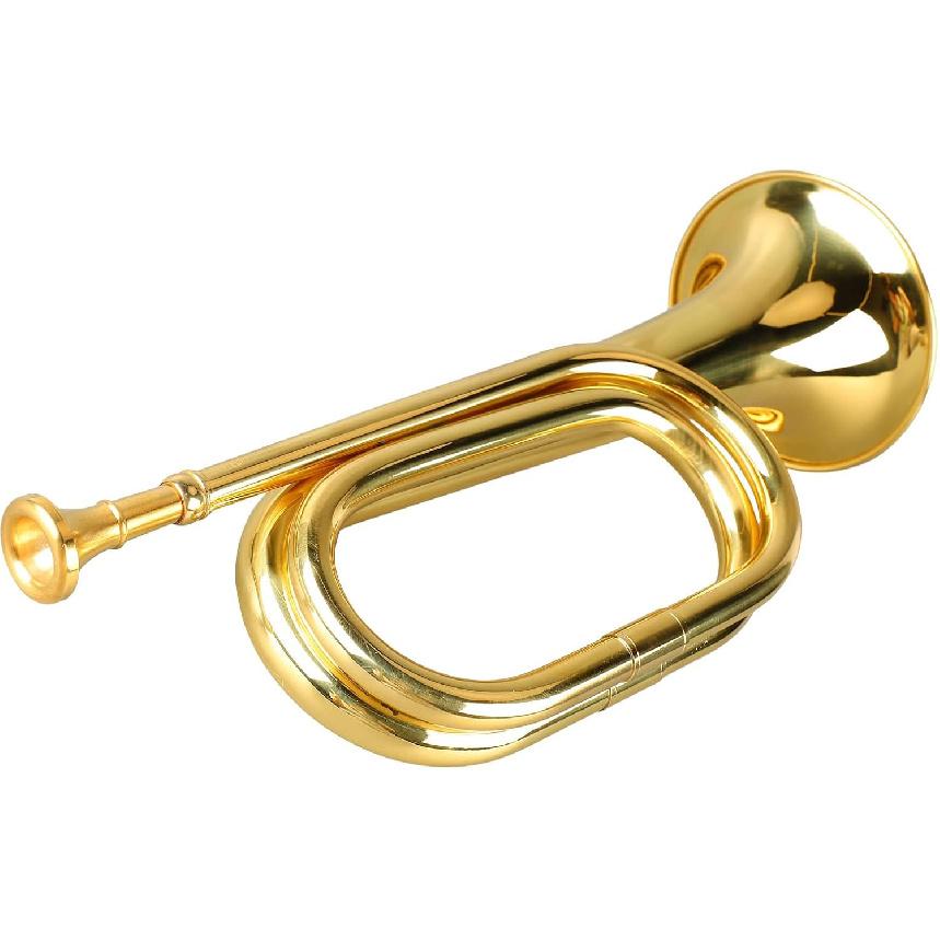 Bugle Cavalry Trumpet Brass Instrument, Military Easy to Play Trumpet C Key Brass Trumpet with Mouthpiece, Trumpet Brass Blowing Old Copper for