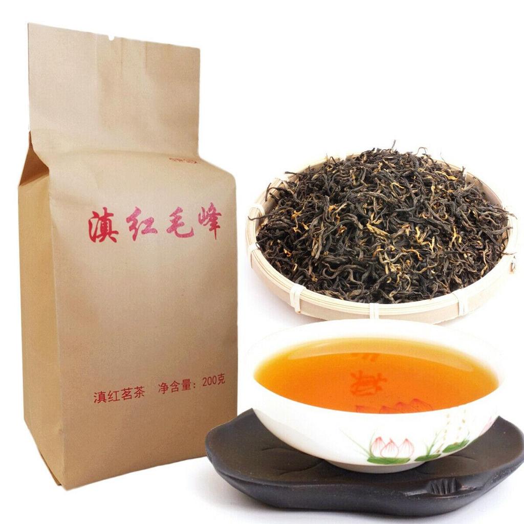 200g Premium Roter Schwarzer Tee Dian Hong Loseblatt Maofeng Bio-Tee Großer Congou