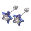 Eease Women's Blue Star Stud Earrings - Delicate Ear Jewelry