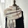 Scarf Women's Winter New Plaid Printing Tassel Imitation Cashmere Scarf Fashion Warm Shawl Scarf
