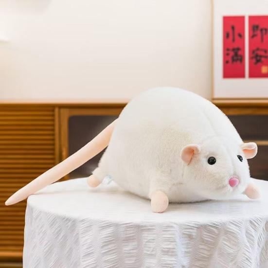 Plysjrotte Kosedyr Prankeleke Plysj Kreativ Gave Myk Kosete Realistisk Mus til Bursdag Gagg