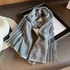 Solid Color Cotton Linen Scarf Retro Silk Scarf Literary Flaxen Lace Scarf  for Women