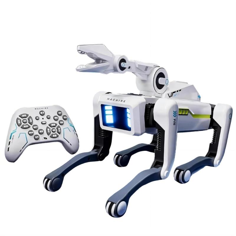 Programmable Quadruped AI Robot Dog with Voice Control, Music Light Effect Intelligent Pet For Children Development