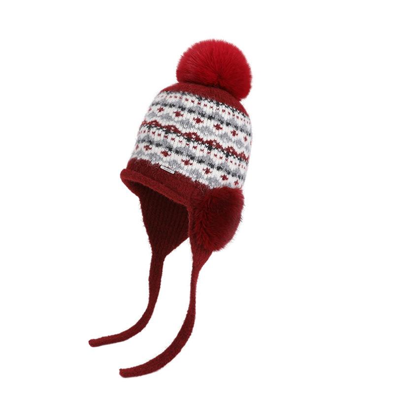 Winter Outdoor Plush Warm Big Head Knitted Woolen Hat