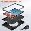 360 Rotating Kids Case For Microsoft Surface Pro X 2019 13" Heavy Duty Stand Cover 3-Layer Protect With Handle Grip Tablet Shell