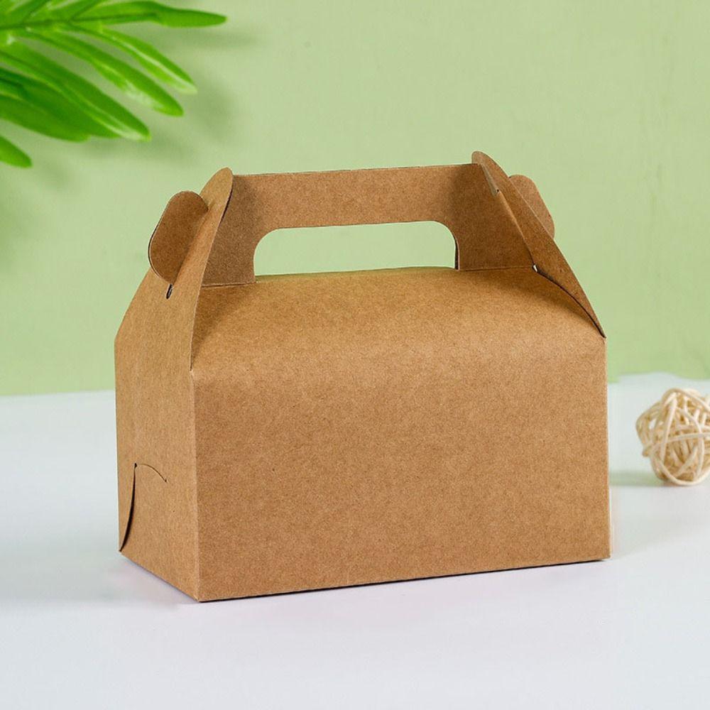 20pcs Kraft Paper Cupcake Packaging Box with Window Takeaway Boxes Gift Boxes  Party