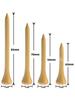 Natural Bamboo Golf Tees Ball Holders – Bulk Pack, Wood Color.