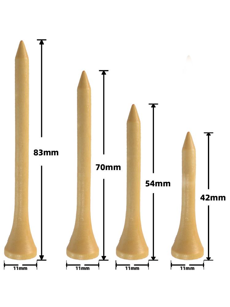 Natural Bamboo Golf Tees Ball Holders – Bulk Pack, Wood Color.