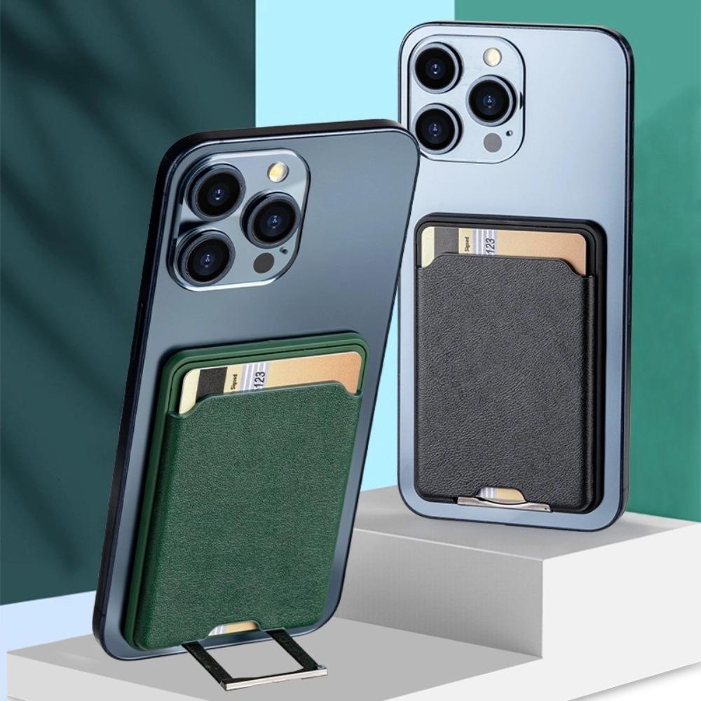 Magnetic Leather Wallet Card Stand for iPhone 17 16 15 14   Pro Max Samsung S25 S24 S23 Ultra for Magsafe Bracket Holder Bag