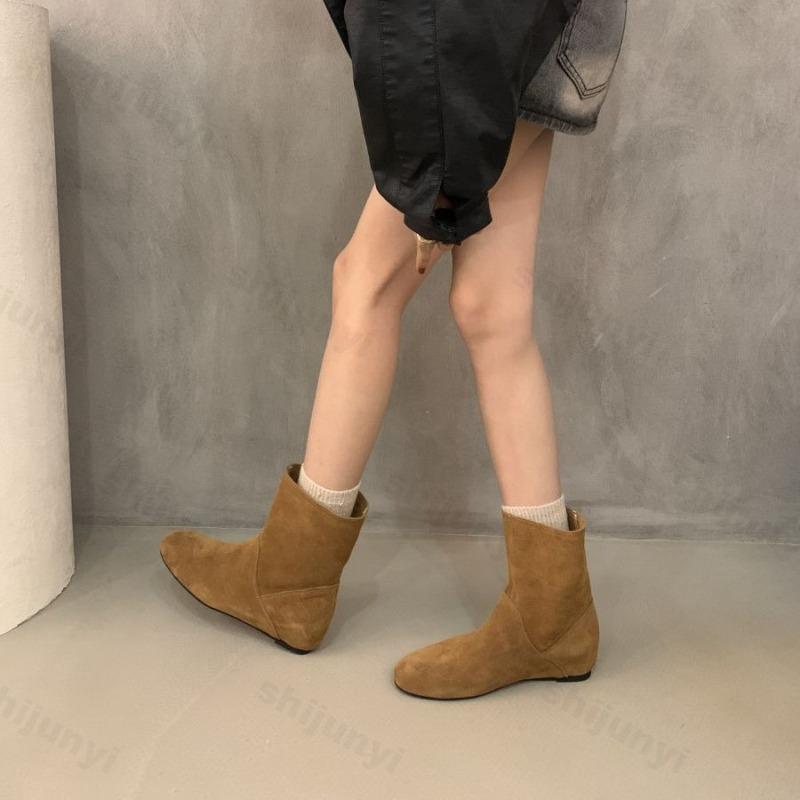 Women Ankle Boots 2026 Autumn Round Toe Suede Non-slip Short Boots Outdoor Casual Low Heel Fashion Boots Women Botas De Mujer