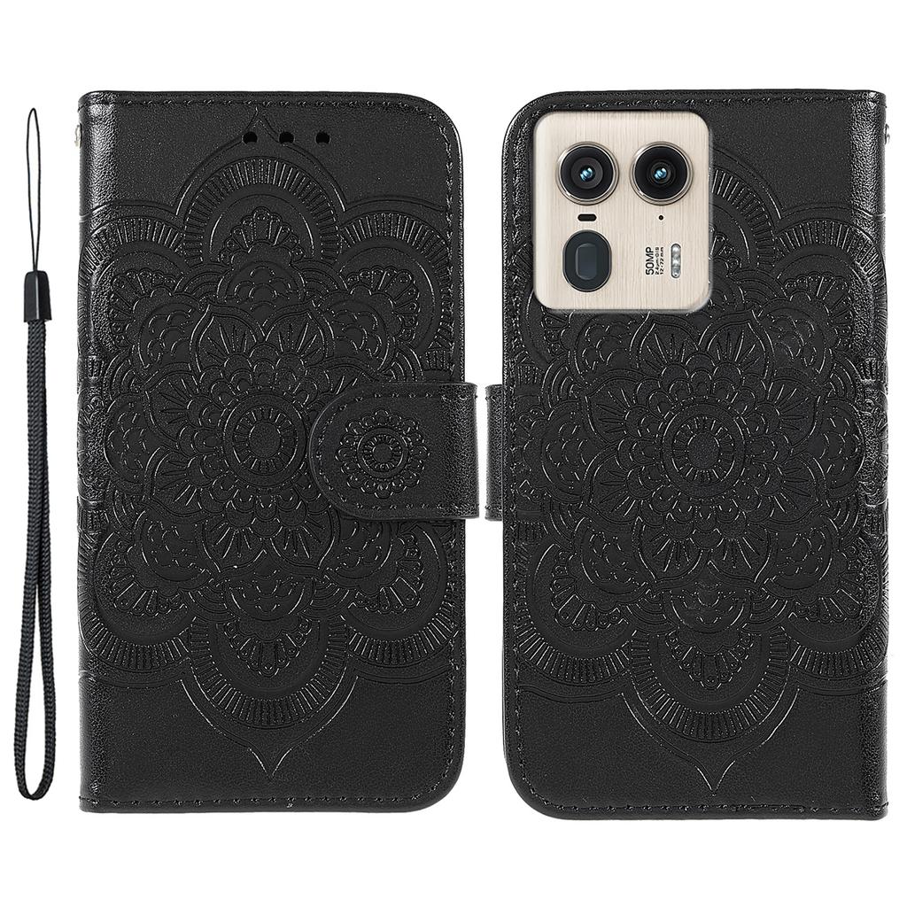 For Motorola Edge 50 Ultra 5G/Moto X50 Ultra 5G Case PU Leather Mandala Imprinted Design Wallet Phone Cover