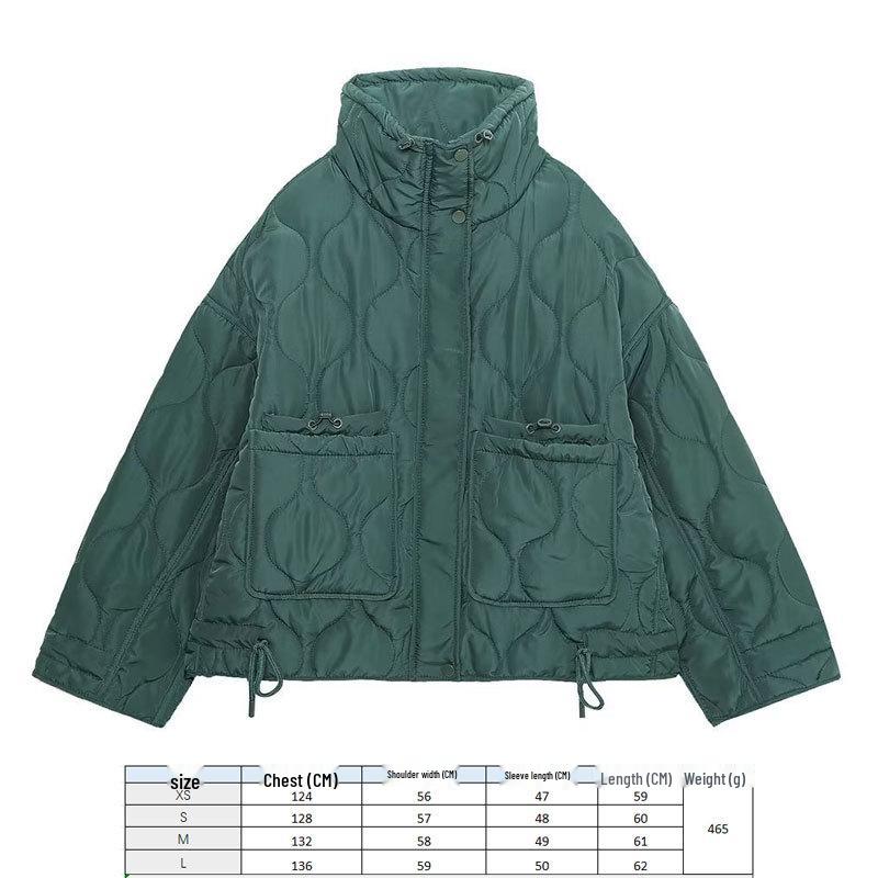 Giacca Trapuntata in Cotone da Donna Inverno 2024 - Moda Street Style, Cappotto a Maniche Lunghe