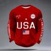 Sudadera Casual de Manga Larga con Estampado de Letras para Hombre Aniversario USA