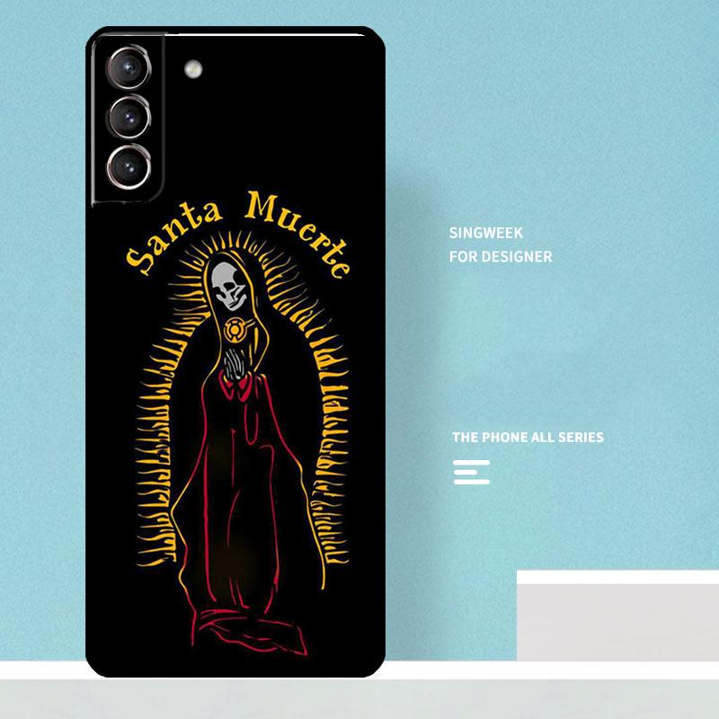 

Black Dark art la santa muerte Cover For Samsung Galaxy S24 S23 S22 S21 Ultra Plus S20 FE S8 S9 S10 Note 10 20 Ultra Case Galaxy S23