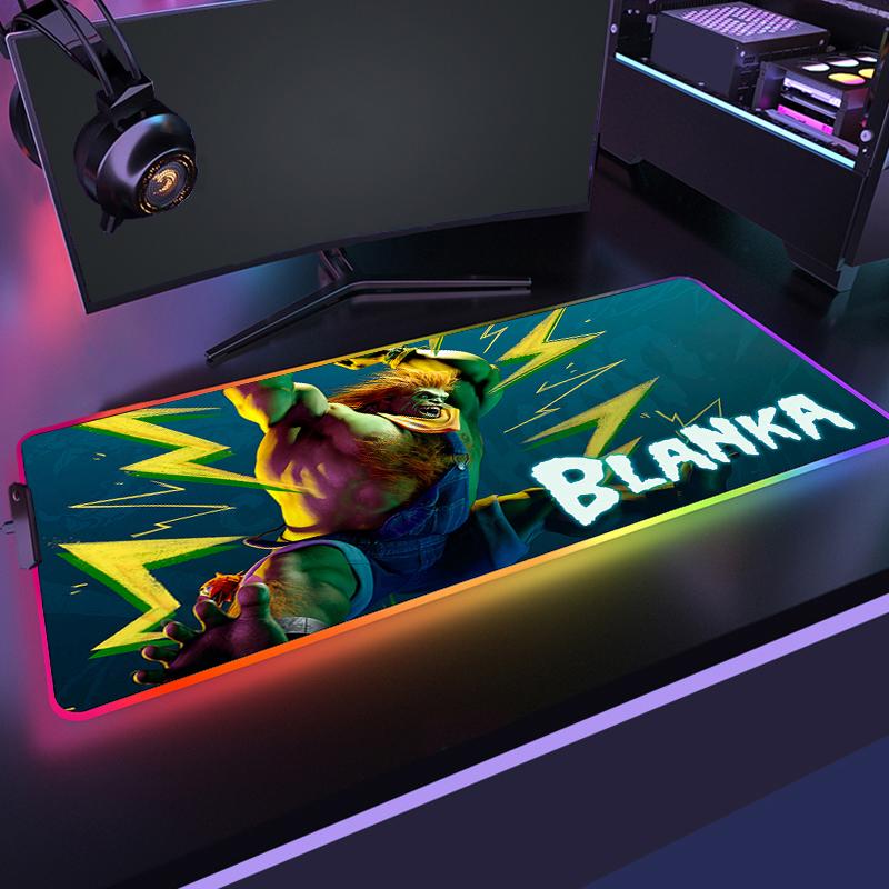 Rgb Xxl Mouse Pad Large Gamer Mousepad Anime Street Fighter Deskmat Gaming Pc Setup Accessories Desk Mat Computer Table Mausepad