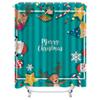 TU Christmas Shower Curtain Merry Christmas Bathroom Decor Festive Holiday Xmas Waterproof Fabric Shower Curtain Set