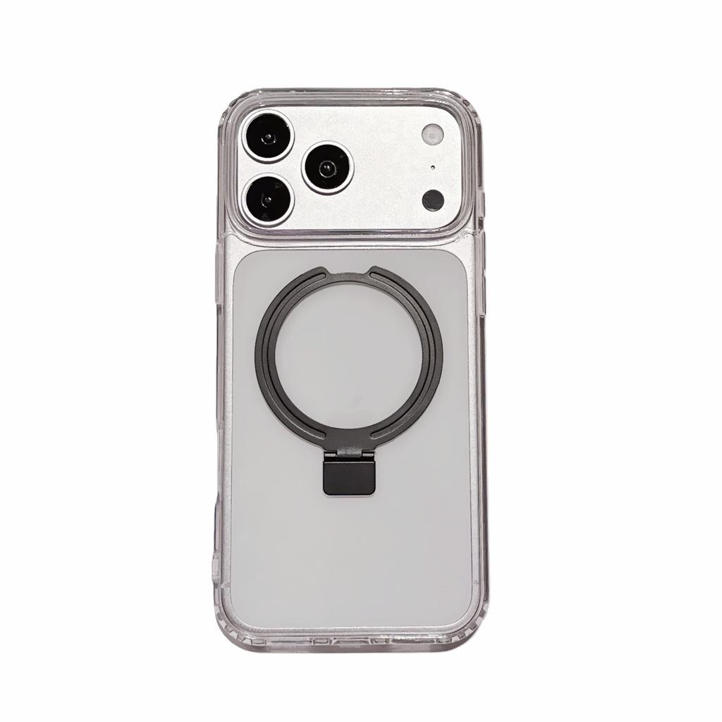 Applicable to Apple 17Promax acrylic mobile phone case transparent magnetic suction bracket iPhone16PM anti-drop protective case