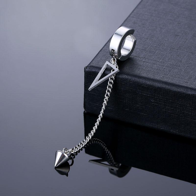 

1 шт. Серьги-кольца из нержавеющей стали с кисточками и геометрическими шипами из титана для мужчин и женщин, серьги-перья в стиле панк-лист