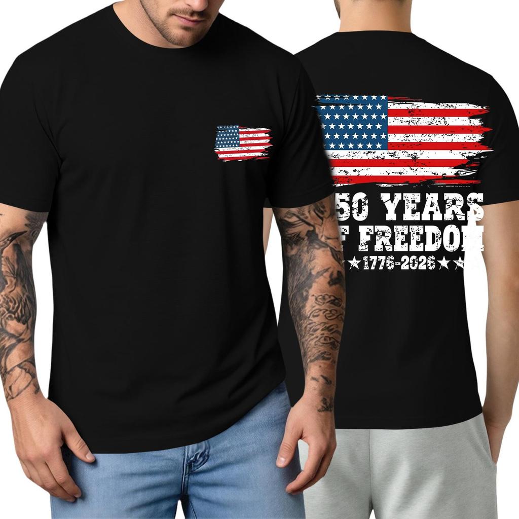 Men's Short-sleeved Fashionable Casual Everyday Trendy Letter Print Short-sleeved Shirt
