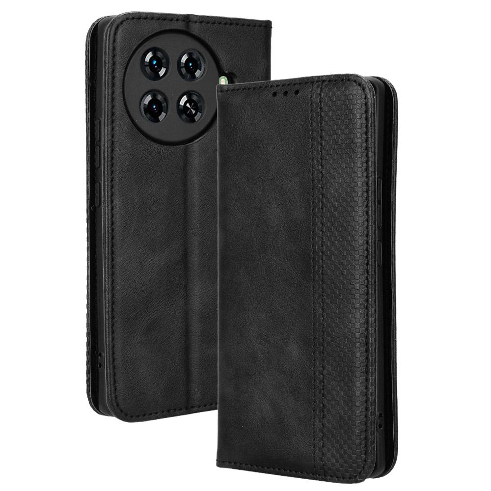 For TECNO Spark 20 Pro+ KJ7 Case Leather Magnetic Closure Wallet Flip Phone Cover
