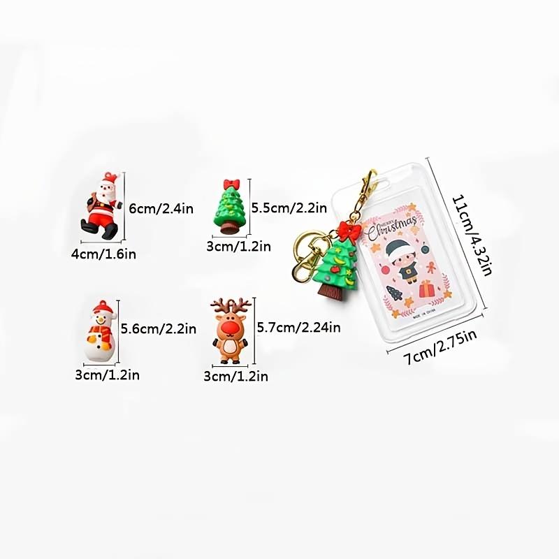1PC Card Cover with Key Chain Bank Credit Card Holder Plastic Cartoon Student ID Bus Card Holder