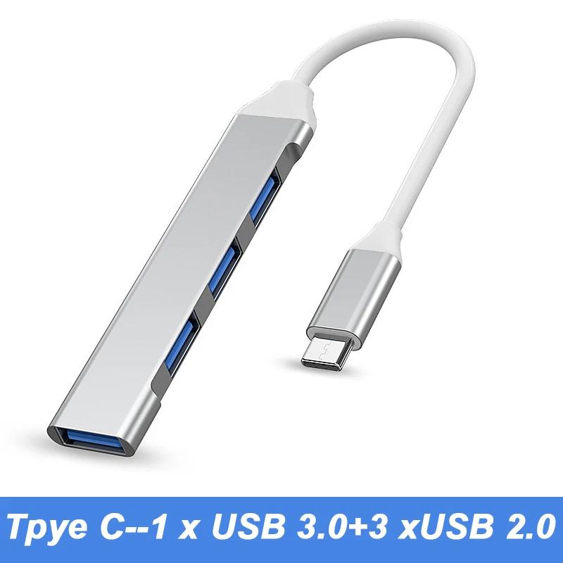4 Port USB 3.0 Hub USB Hub Type C Dock Multi Splitter Adapter OTG Type C HUB for iPhone 15 Xiaomi Huawei Macbook Pro USB 3.0 2.0