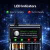USB Smart 4 Slot Charger For 1.5V Rechargeable Alkaline AA AAA Batteries Only with LED Indicator