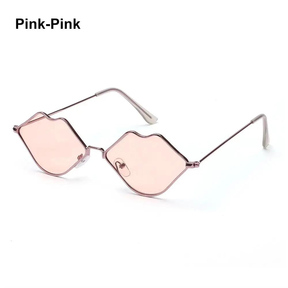 Sexy Hot Lips Shape Sunglasses Retro Small Frame Metal Sunglasses Fashion Ocean Lens Sunglasses For Men And Women