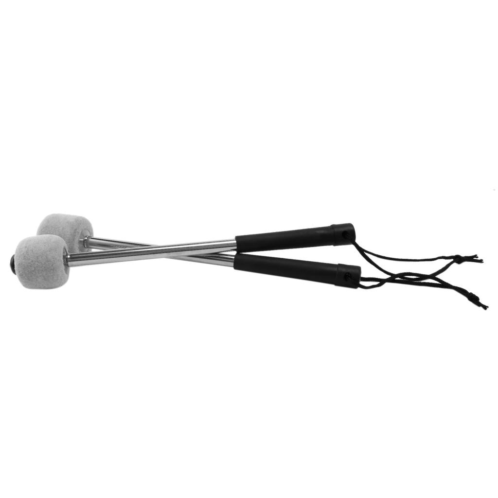 Classy-4Pcs Bass Drum Mallet Felt Head Percussion Mallets Timpani Sticks With Stainless Steel Handle,White