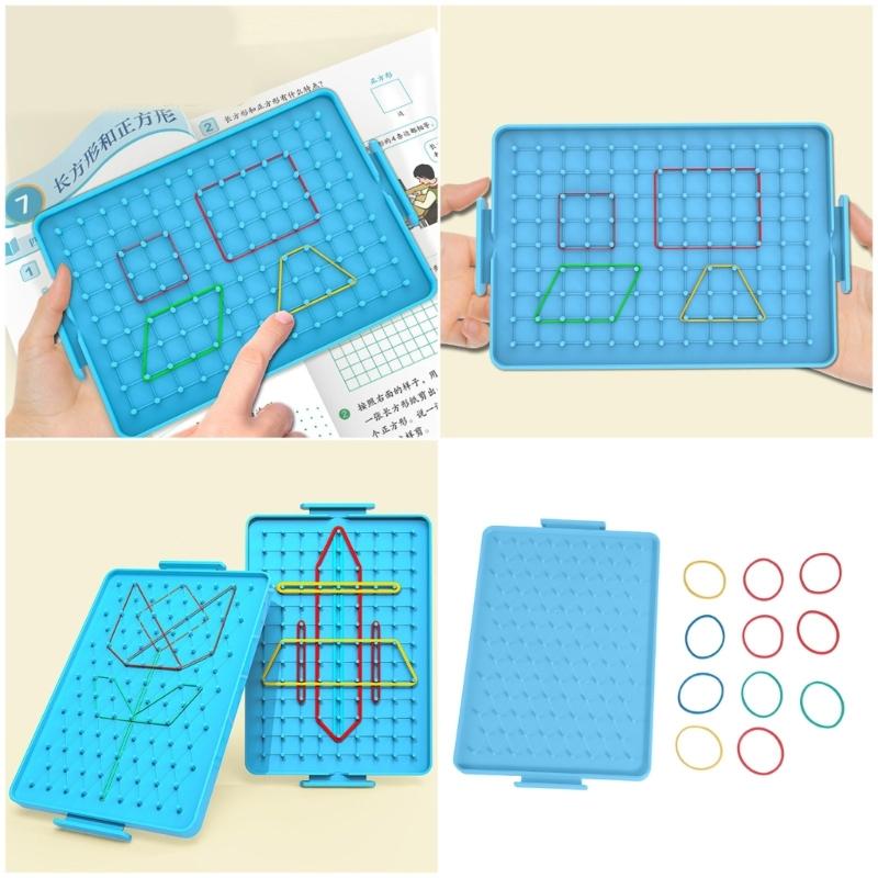Light Weight Geometry Pegboard Portable Geoboard Math Teaching Aid For Spatial Reasoning Development Kids Age 5+