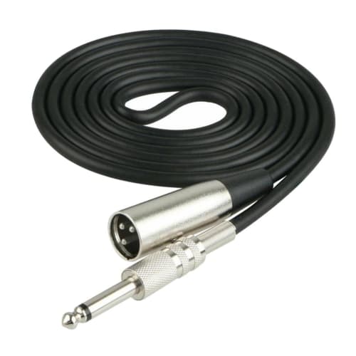 XLR Male To 6.35mm 1/4" Mono Male Microphone Audio Converter OFC Cable, 1.5m, Black