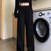 Women's High-Waist Coffee Straight-Leg Sweatpants - Trendy Spring & Autumn Casual Loose Fit