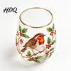 Large Capacity Wine Glass Cup Egg Shape Clear Lead-Free Crystal Enamel Painted Golden Rim Liberty Bell Themed Vintage Drinking Tumbler Glassware for
