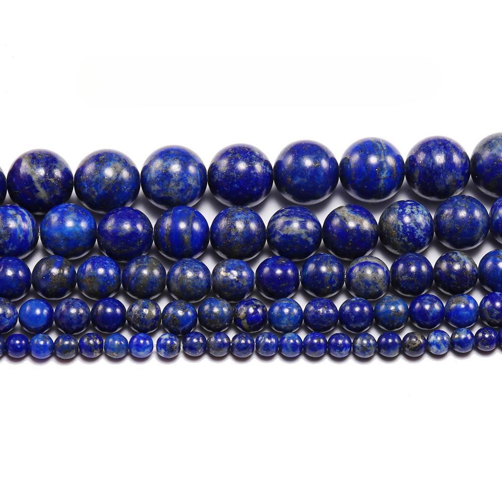 1strand/lot 4/6/8/10/12 Mm Natural Lapis Lazuli Stone Beads Round Loose Spacer Bead For Jewelry Making Findings DIY Bracelet